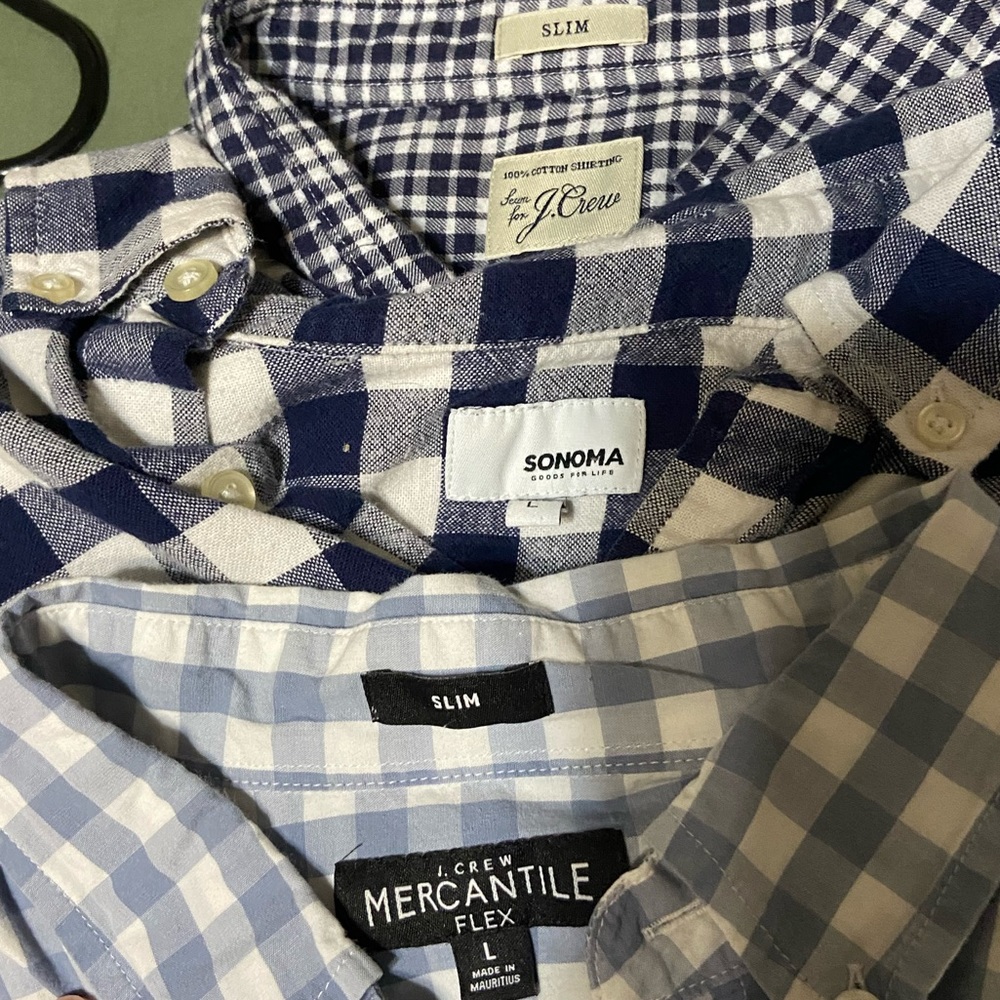 Blue Gingham Checkered Button Down